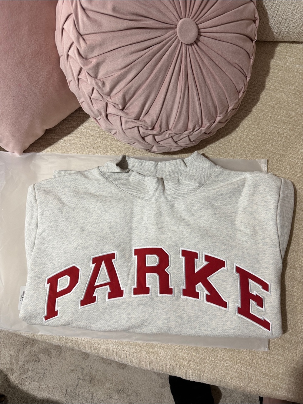 Parke heritage mockneck in gray+sail